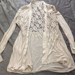 Elegant Cream Lace Cardigan